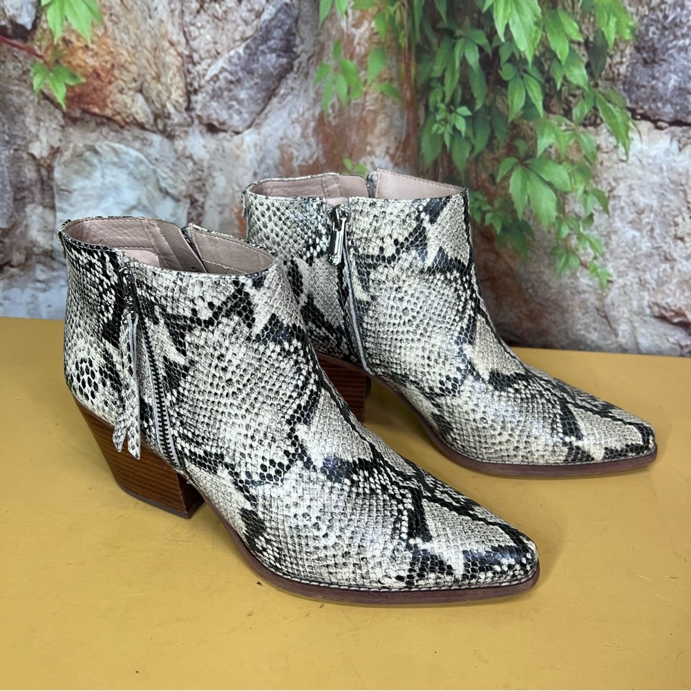 SAM EDELMAN Python Print Dual Zip Western Style L… - image 6